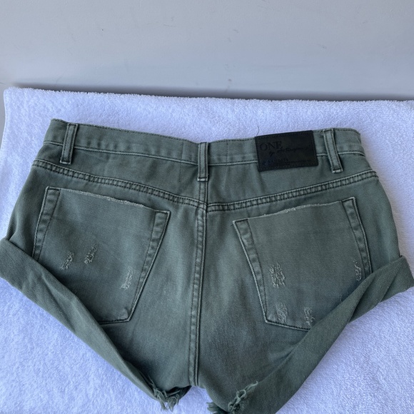 ONE TEASPOON BANDITS DENIM SHORT in SUPER KHAKI - Picture 7 of 7